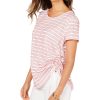 Women'S Style & Co | Striped Side-Ruched Top