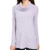 Women'S Style & Co | Lurex Cowl-Neck Sweater Heirloom Lilac/Silver