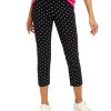 Women'S Charter Club | Tummy-Control Dot Skinny Leg Capris Deep Black Combo