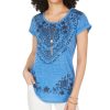 Women'S Style & Co | Petite Printed Dolman-Sleeve Graphic T-Shirt Country Blue