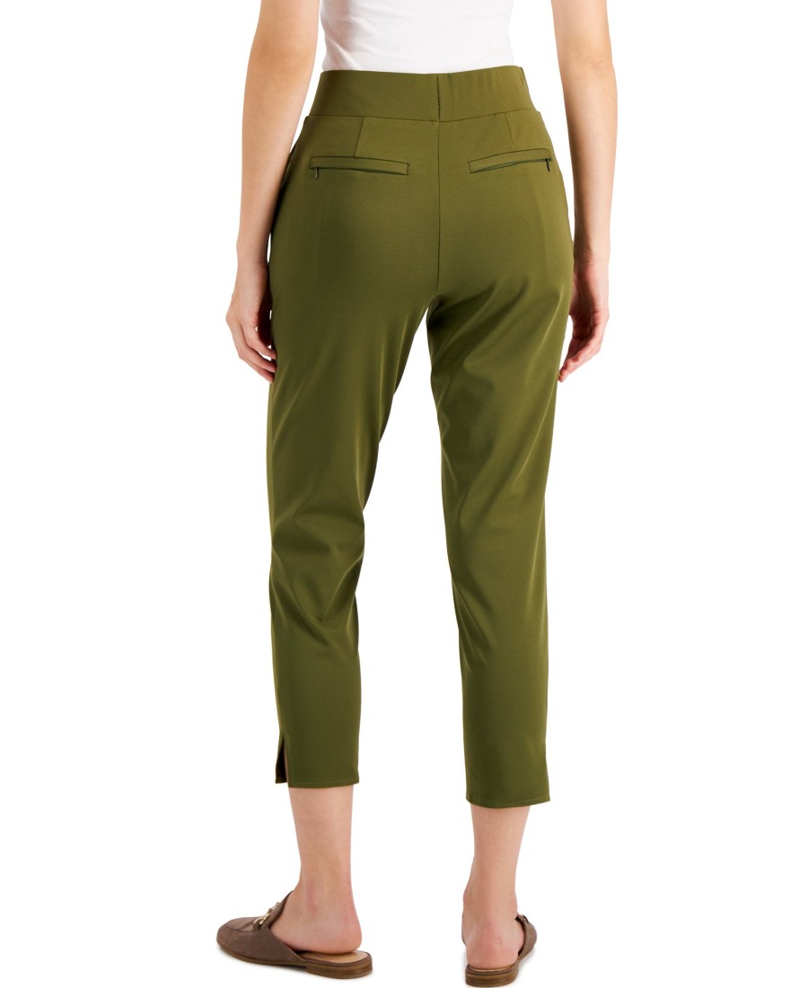 Juniors' Alfani | Petite Pull-On Straight-Leg Pants New Avocado