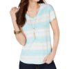 Women'S Style & Co | Petite Cotton Printed T-Shirt Freeway Dye Aqua