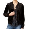 Women'S Sanctuary | Velvet Bomber Jacket Black