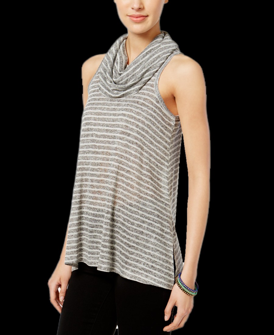 Women'S Hippie Rose | Juniors' Sleeveless Cowl-Neck Top Light Heather Grey