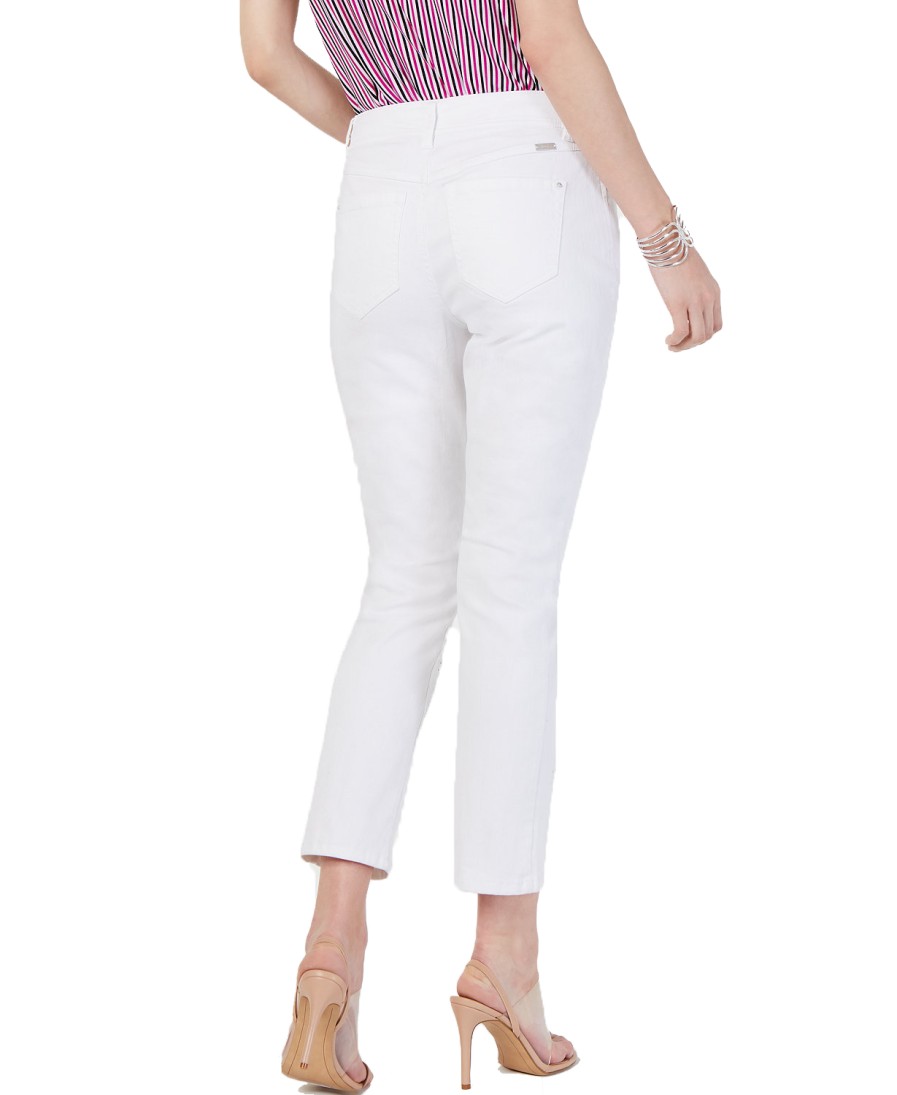 Women'S INC International Concepts | Eyelet Cropped Boyfriend Jeans White