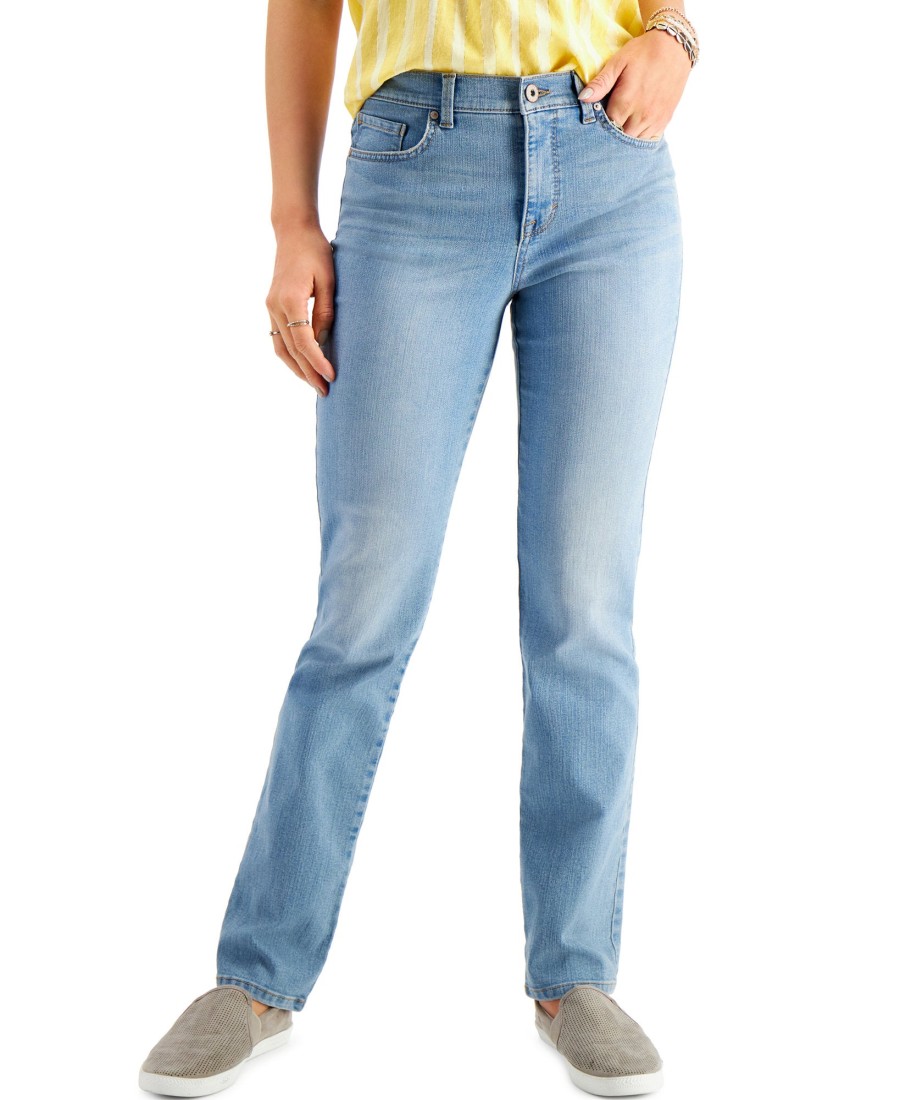 Women'S Style & Co | High Rise Natural Straight-Leg Jeans Georgia Sky