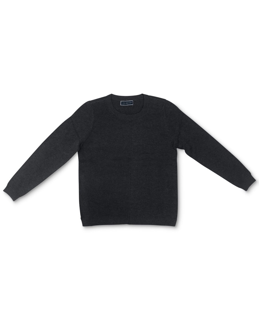 Women'S Karen Scott | Cotton Ribbed Sweater Deep Black