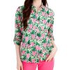 Women'S Charter Club | Printed Button-Up Shirt Bright White Combo