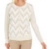 Women'S Charter Club | Zigzag-Print Cardigan Cloud Combo