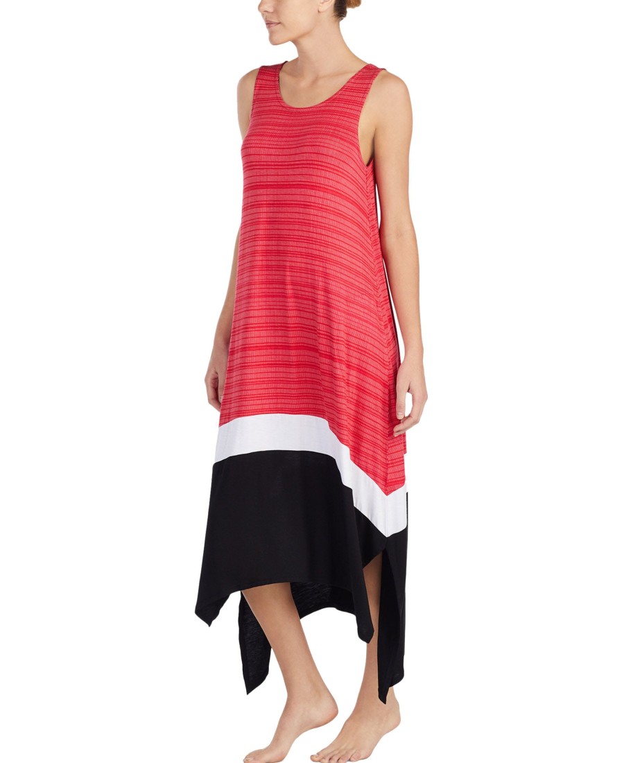 Women'S DKNY | Sleeveless Contrast-Panel Nightgown Pink Print