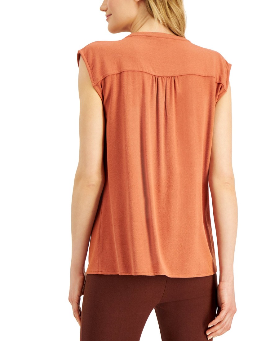 Women'S Alfani | Tie-Neck Top Cedar Chest