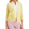 Women'S Charter Club | Crocheted Open-Front Cardigan Citron Aura