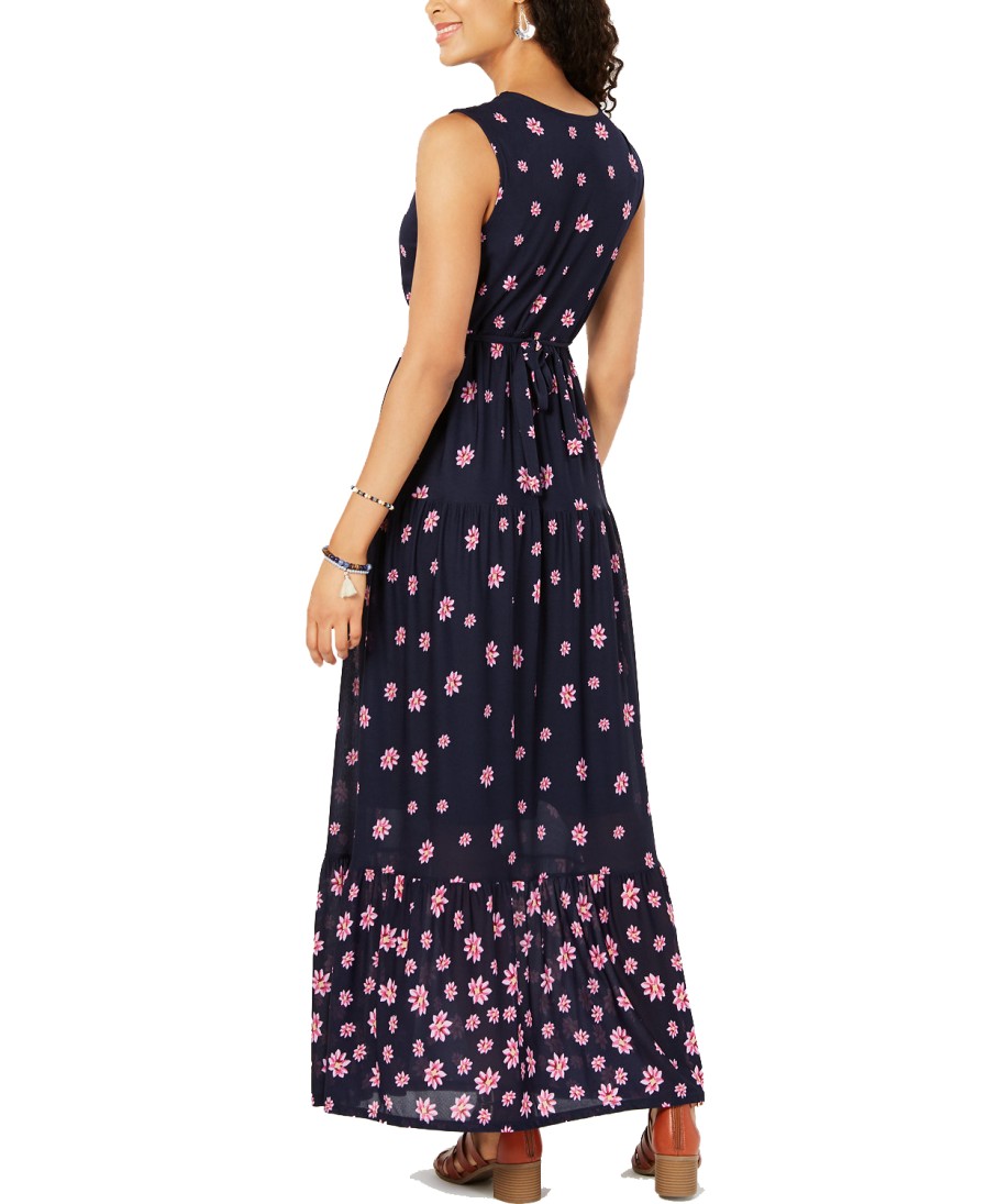 Women'S Style & Co | Floral-Print Tiered Maxi Dress Bali Bliss