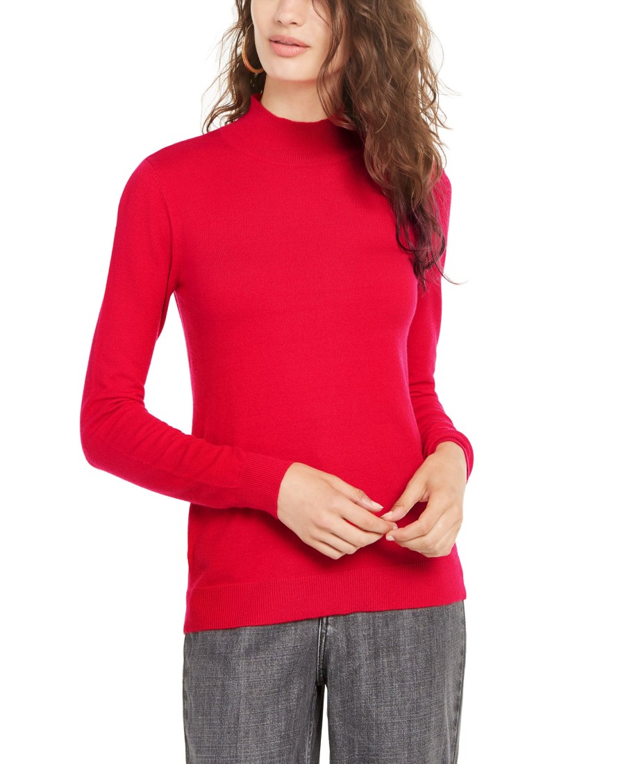 Juniors' Planet Gold | Juniors' Mock-Neck Sweater True Red