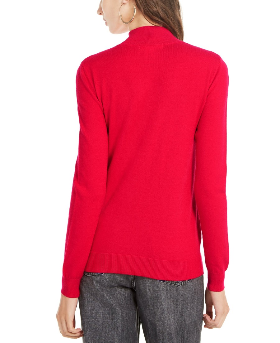 Juniors' Planet Gold | Juniors' Mock-Neck Sweater True Red