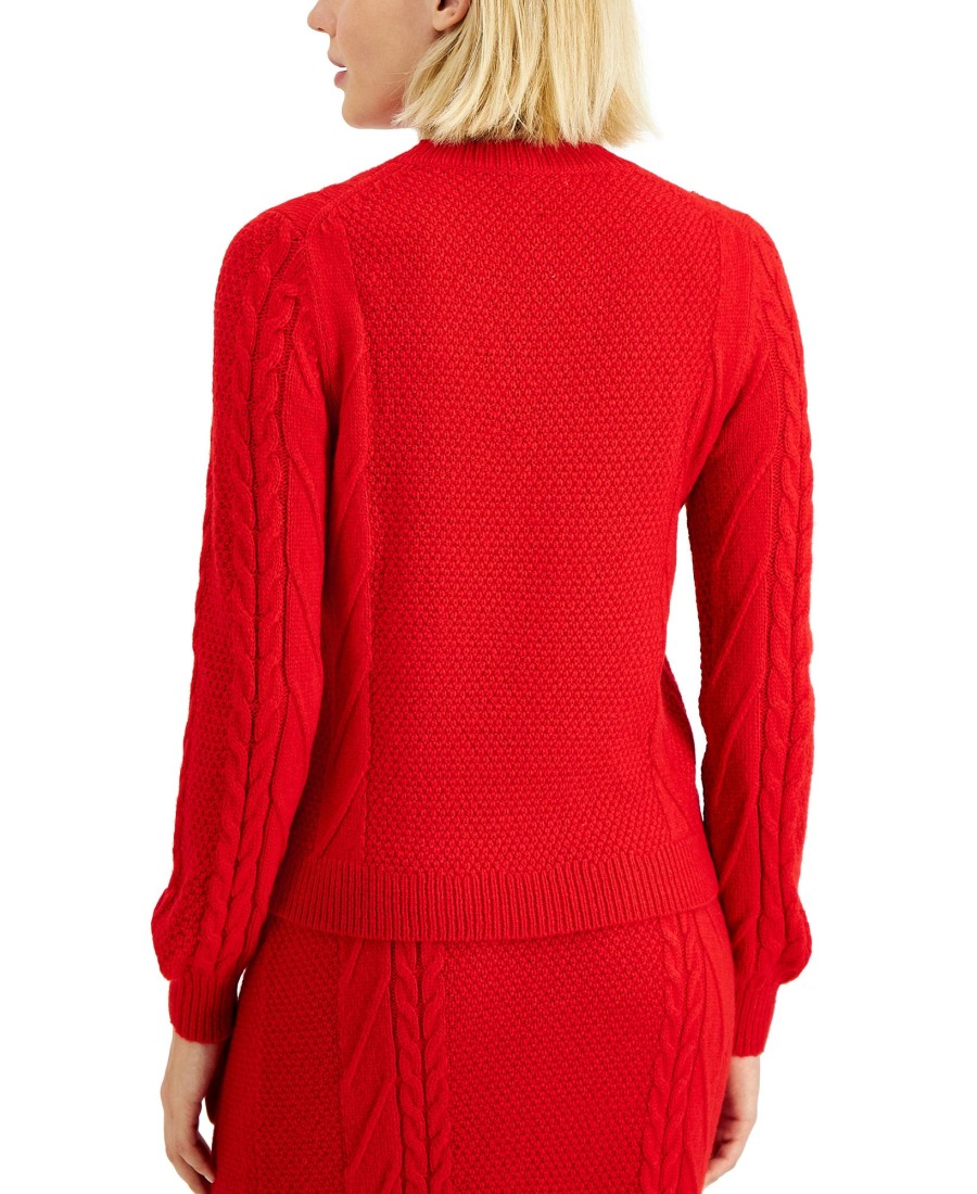 Women'S Charter Club | Embellished Sweater Ravishing Red