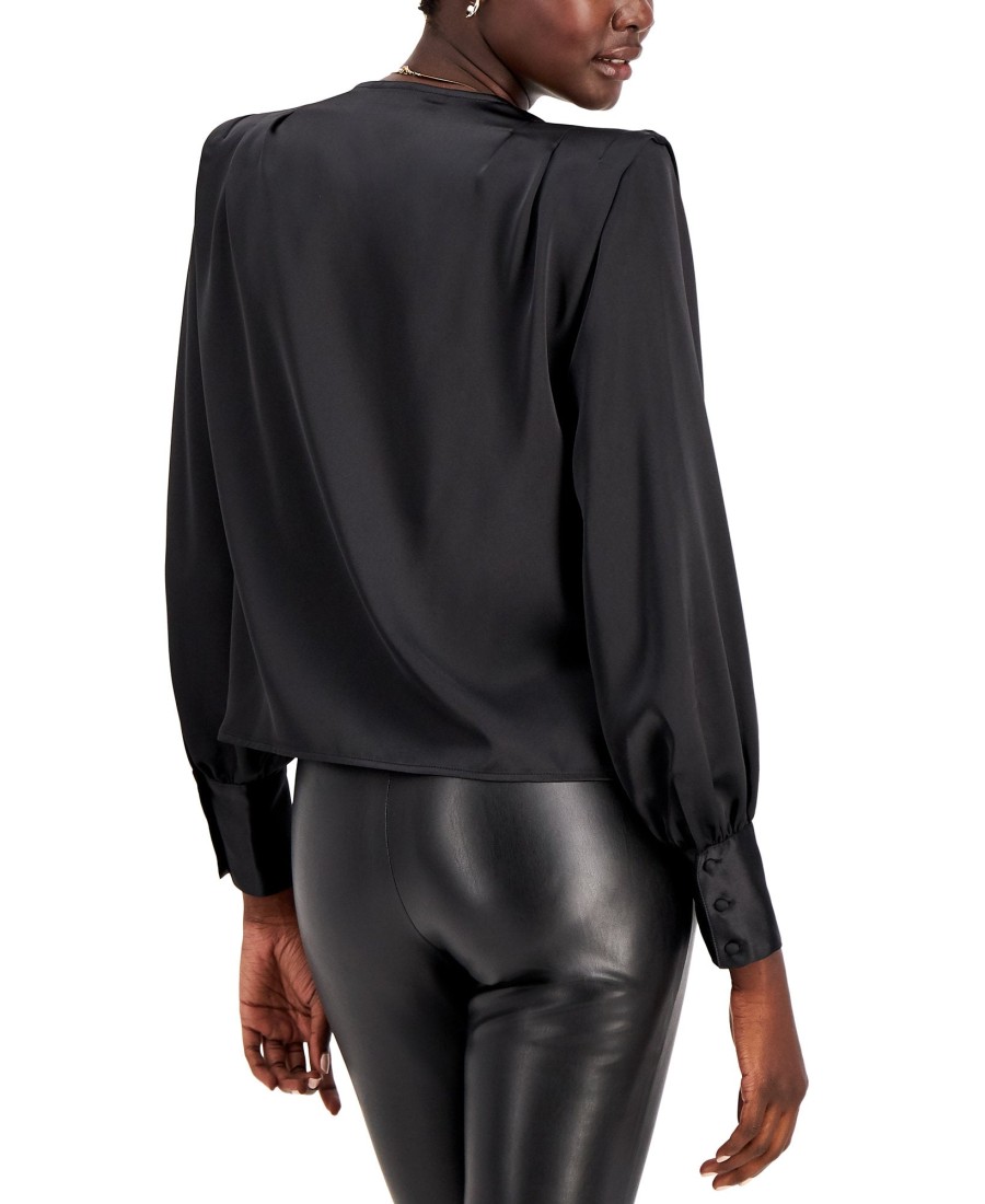 Women'S INC International Concepts | Draped Surplice Top Deep Black