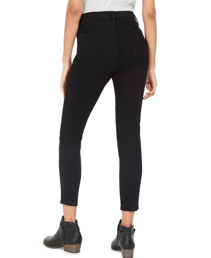 Women'S Style & Co | Uptown Raw-Hem Skinny Jeans Deep Black