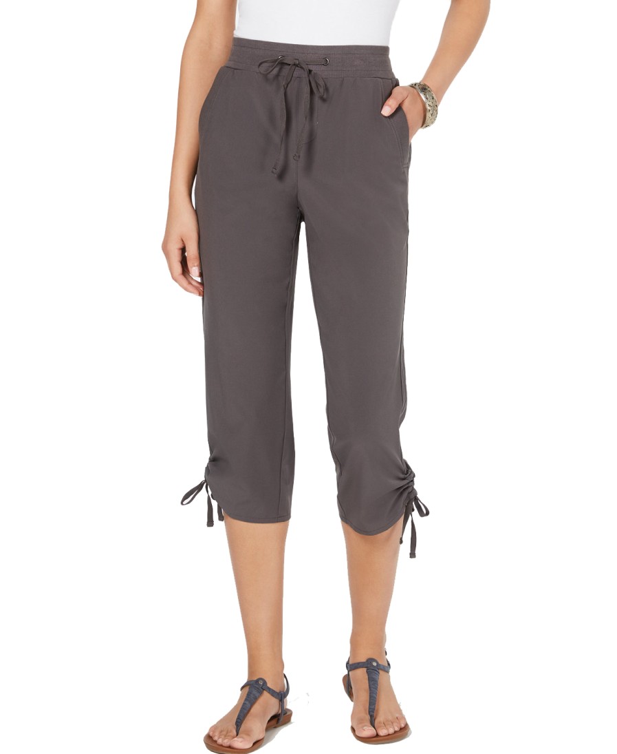 Women'S Style & Co | Ruched Capri Jogger Pants Graphite Grey