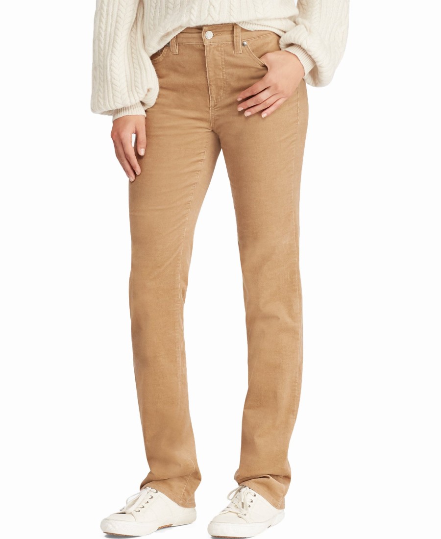 Women'S Lauren Ralph Lauren | Petite Premier Straight Jeans Camel