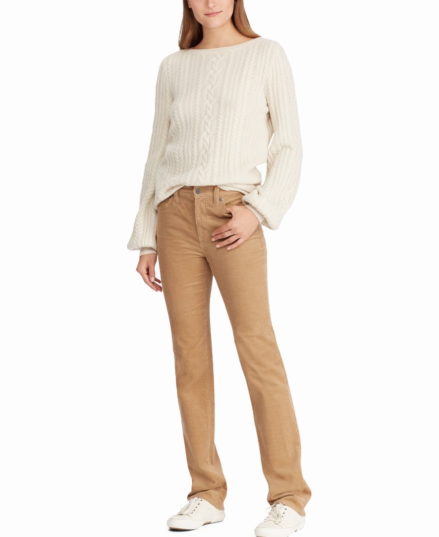 Women'S Lauren Ralph Lauren | Petite Premier Straight Jeans Camel