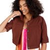 Women'S Alfani | Cropped Elbow-Sleeve Jacket Dark Cocoa