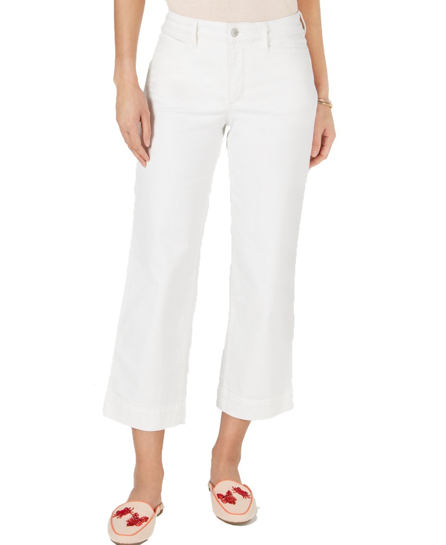 Women'S Charter Club | High-Rise Wide-Leg Cropped Jeans Bright White