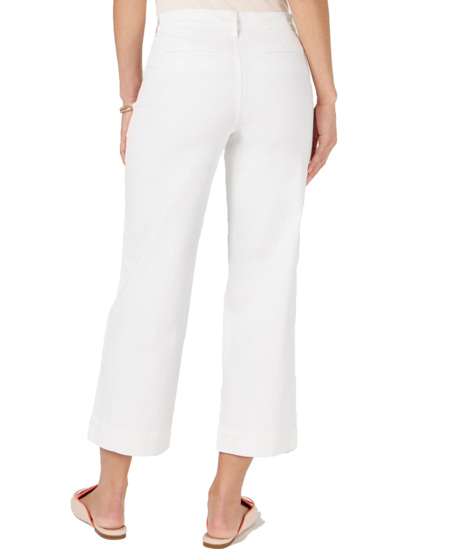 Women'S Charter Club | High-Rise Wide-Leg Cropped Jeans Bright White