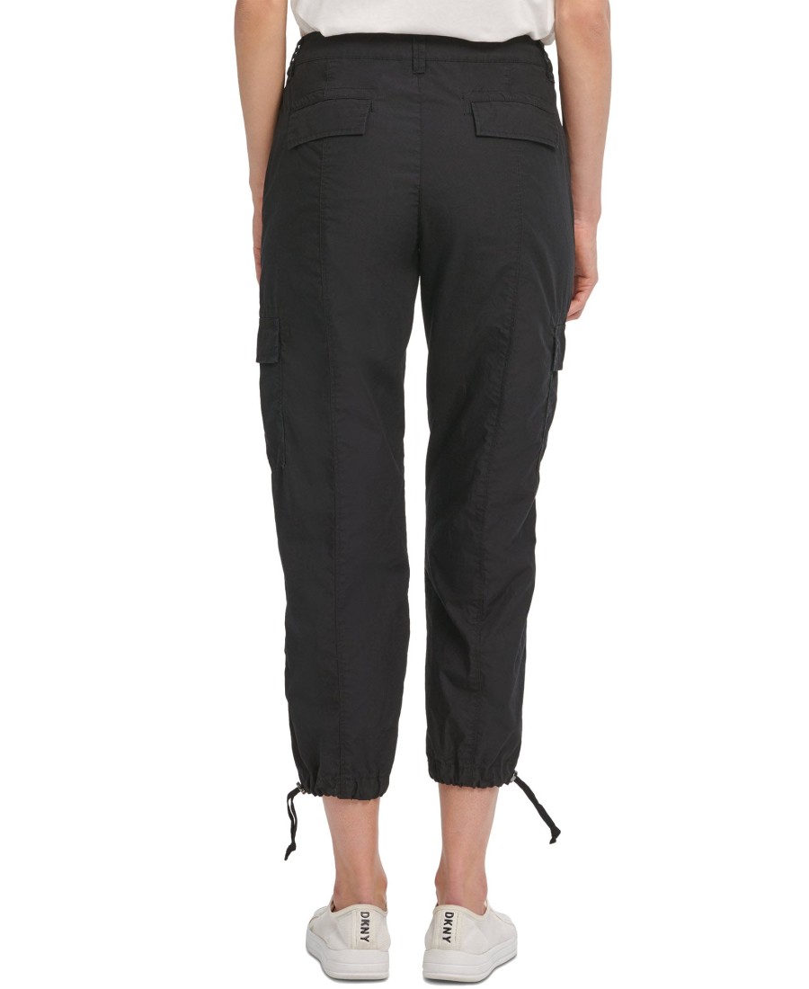 Women'S DKNY | Cotton Cargo Jogger Pants Black