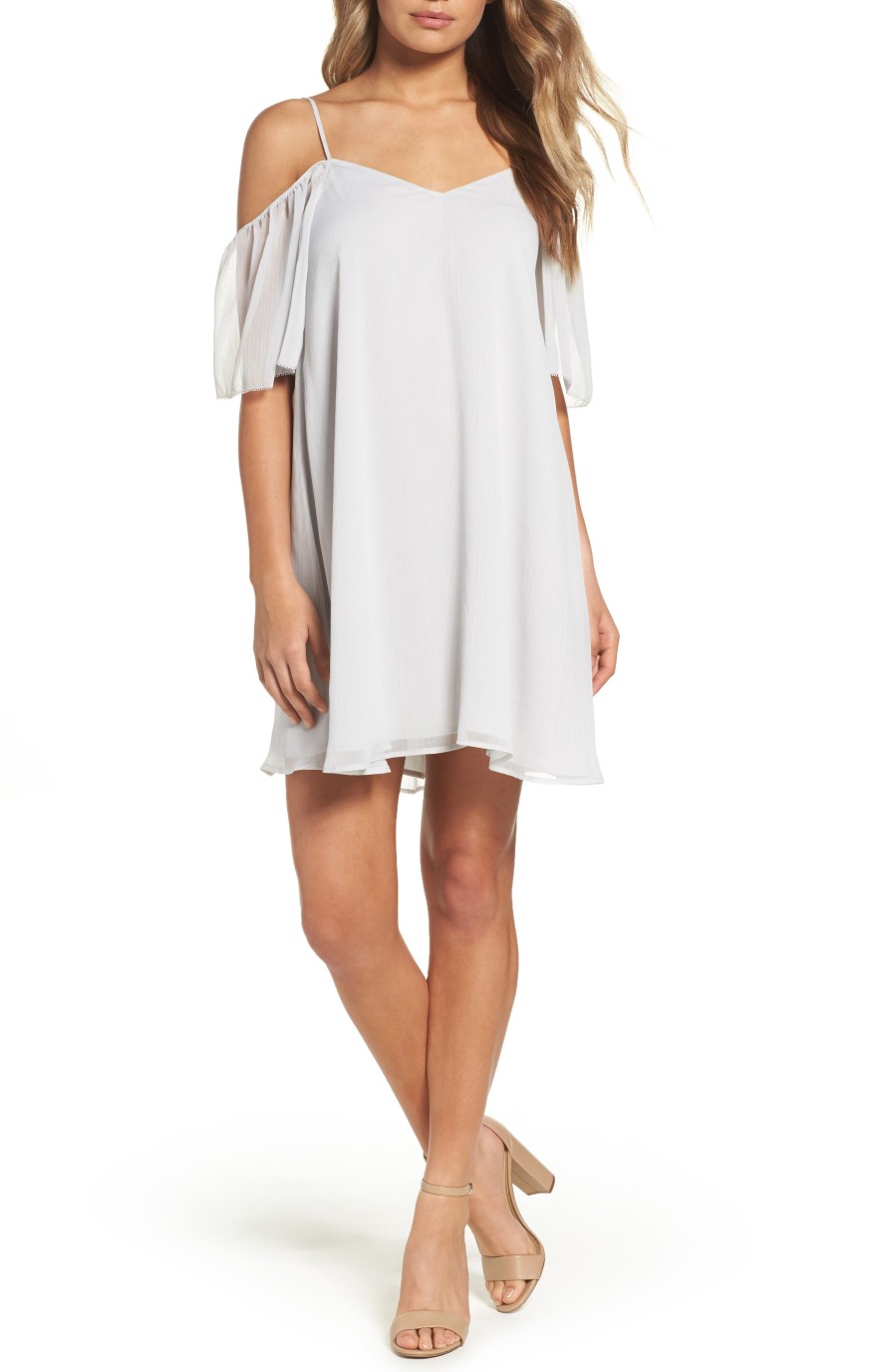 Women'S French Connection | Constance Cold Shoulder Drape Dress Freeway Grey