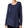 Women'S Style & Co | Ribbed Asymmetrical Top Industrial Blue