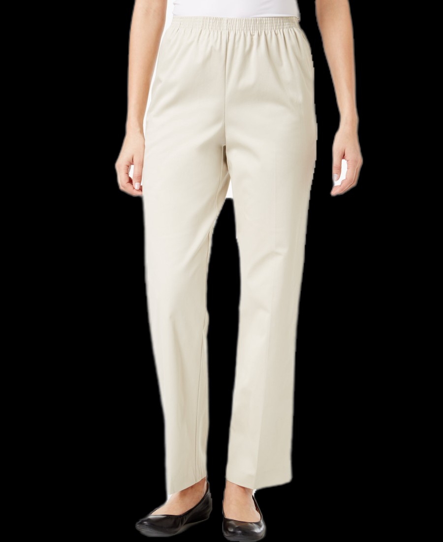 Women'S Alfred Dunner | Classics Twill Pull-On Pants Stone