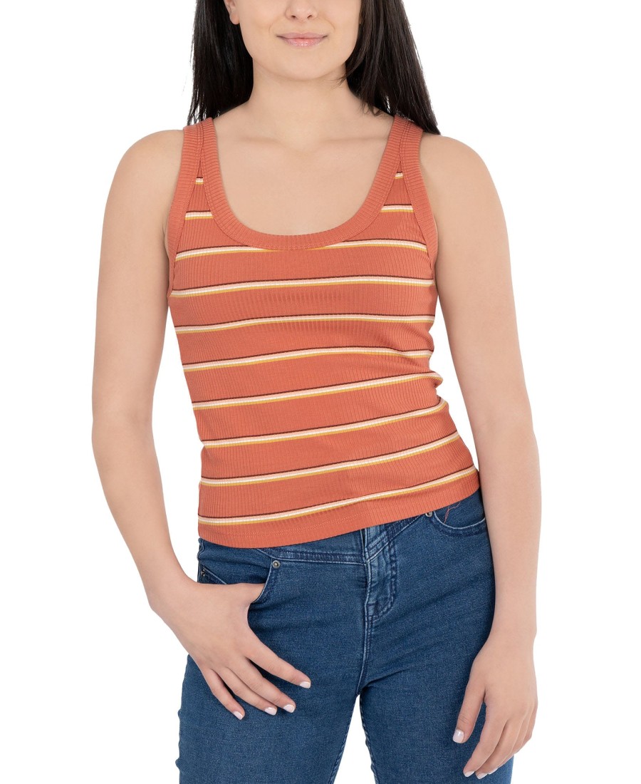 Juniors' Hippie Rose | Juniors' Striped Rib-Knit Tank Top