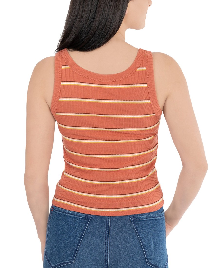 Juniors' Hippie Rose | Juniors' Striped Rib-Knit Tank Top