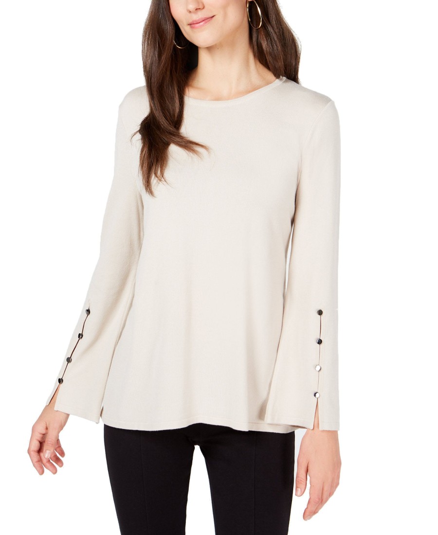 Women'S Alfani | Hardware-Sleeve Top Polished Beige