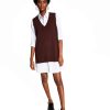 Women'S And Now This | Oversized Sweater Vest Dark Brown