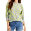 Women'S Style & Co | Animal Print Sweatshirt Lightest Lime