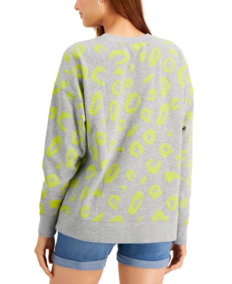 Women'S Style & Co | Animal Print Sweatshirt Lightest Lime