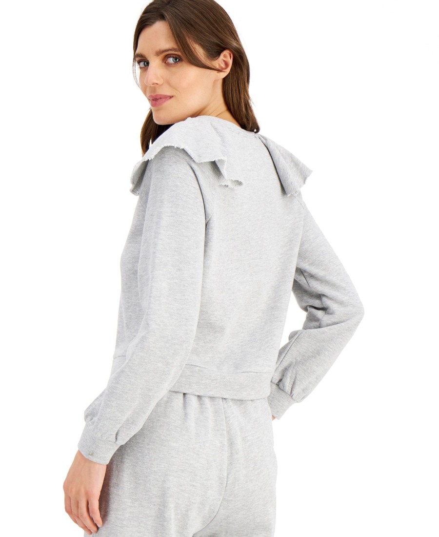 Women'S INC International Concepts | Ruffled Sweatshirt Heather Belle Grey