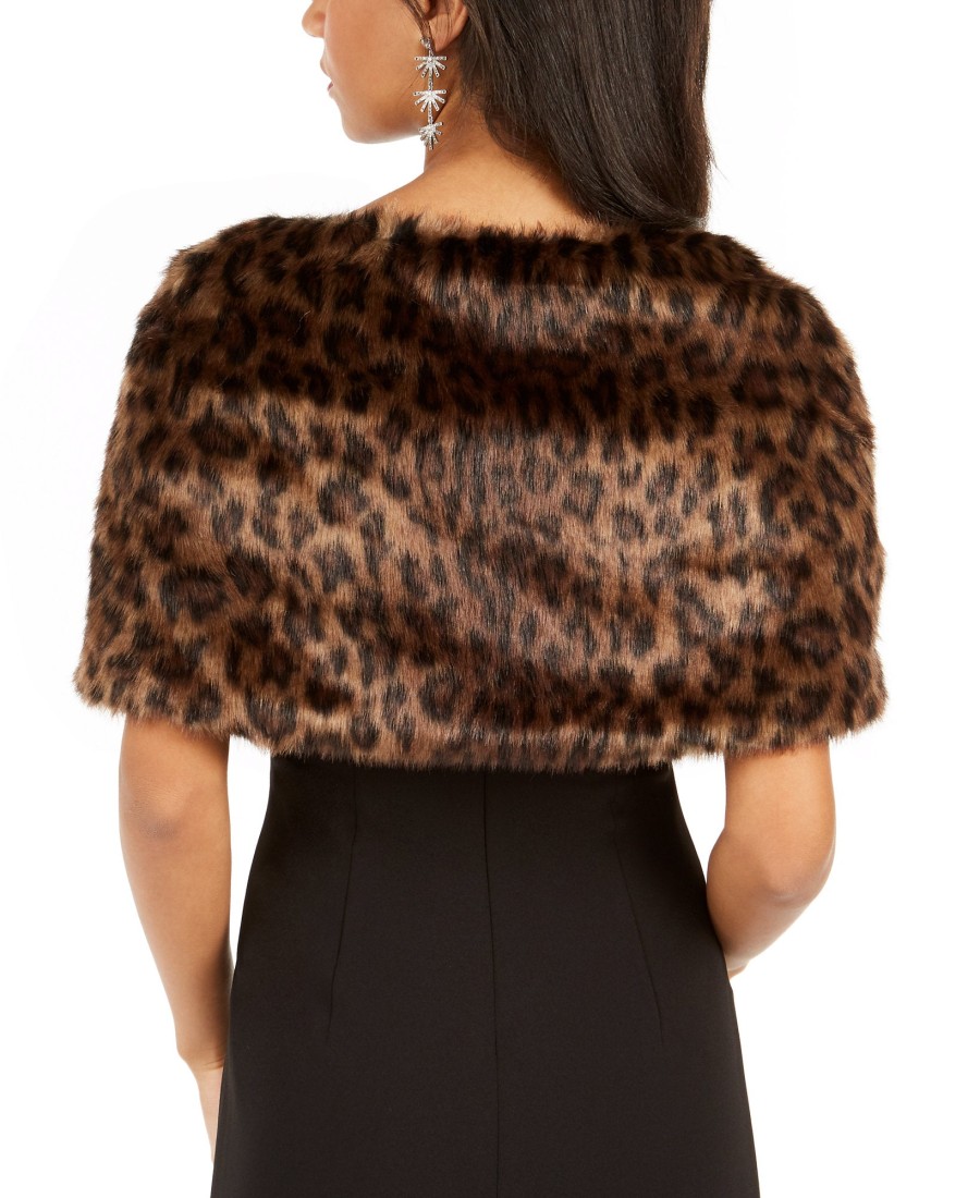 Women'S Tahari ASL | Leopard-Print Faux-Fur Shawl Dark Leopard