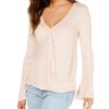 Women'S Style & Co | V-Neck Bell-Sleeve Top Lavender Sprig