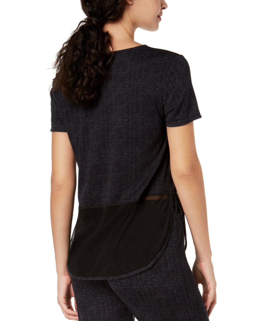 Women'S Ande | Lush Luxe Mesh-Panel Pajama Top Black