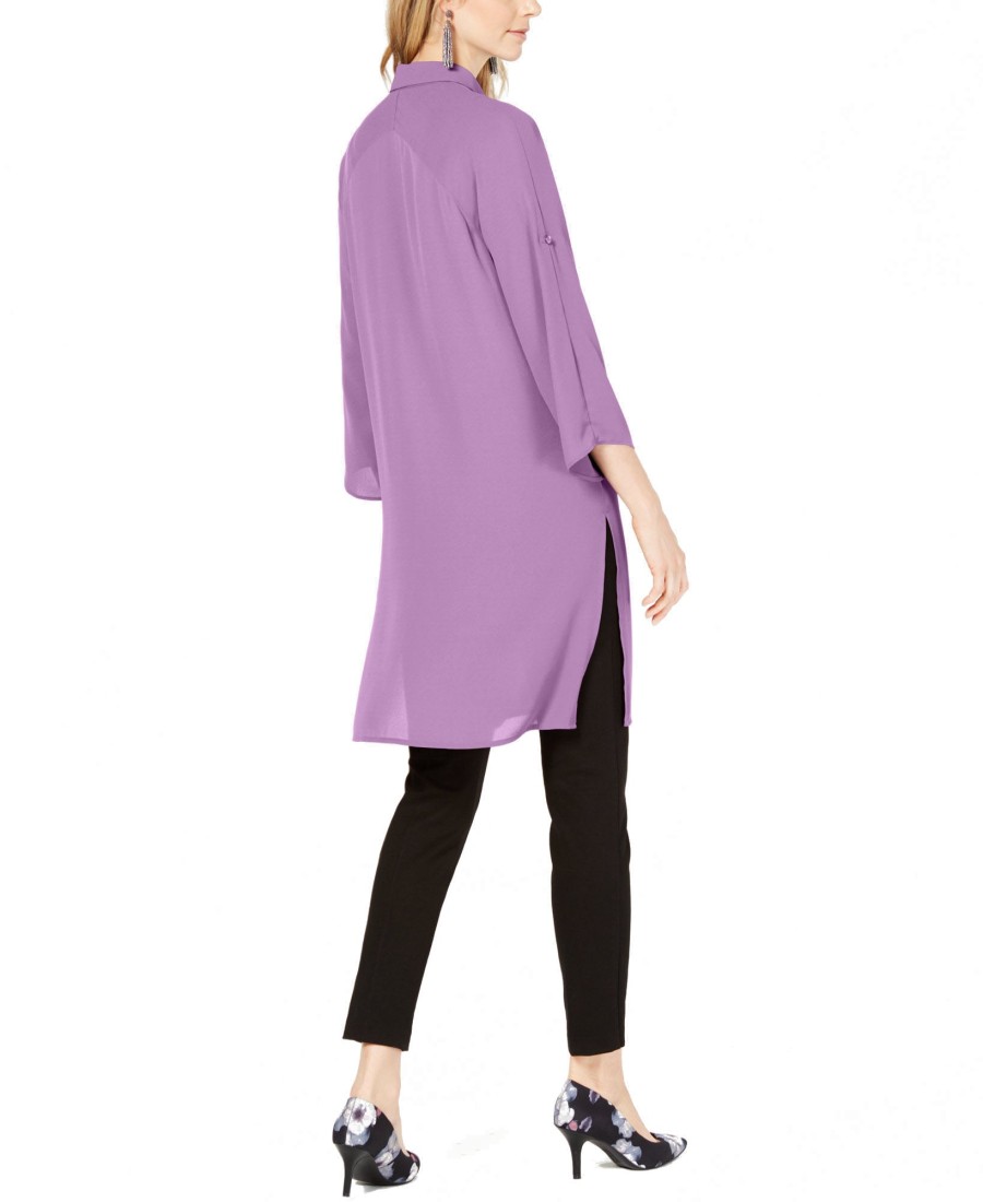 Juniors' Alfani | Roll-Tab Tunic Shirt