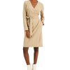 Juniors' Alfani | Petite Belted Wrap Dress Fresh Almond