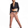 Women'S Bar III | Double-Waistband Faux-Leather Pants Clove Spice