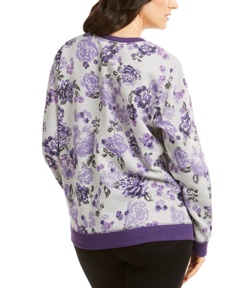 Women'S Karen Scott | Sport Key Garden Fleece Sweatshirt Cassis