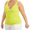 Women'S INC International Concepts | Plus Ribbed Tank Top Lime Shock