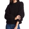 Women'S 1.STATE | Mock-Neck Poodle-Textured Sweater Rich Black