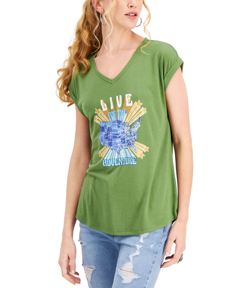 Women'S Style & Co | Graphic-Print T-Shirt Adventure