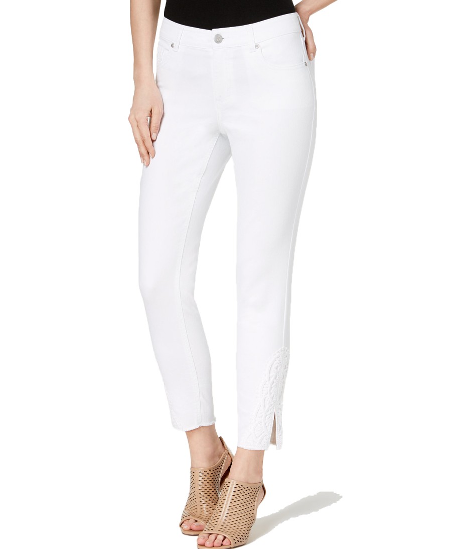 Women'S Style & Co | Crochet Ankle Skinny Jeans Bright White